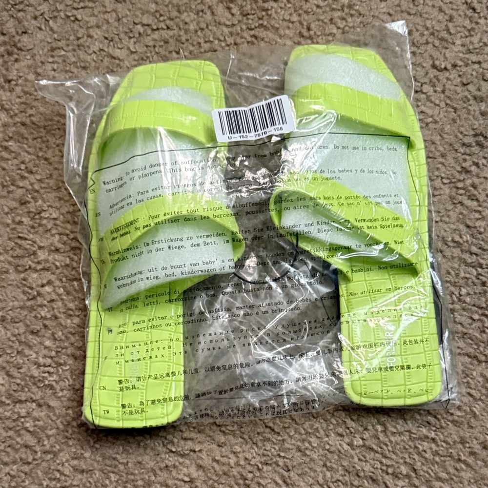 Forever 21 Lime Green Slide Sandals